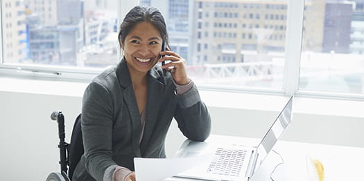 Businesswoman with disability